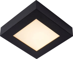 Lucide BRICE-LED - Plafonnière - Dimbaar 1x15W 3000K IP44 - Zwart