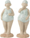 J-Line figuur Vrouw Badpak Staand - keramiek - aqua - small - 2 stuks