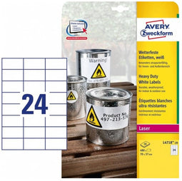Avery L4718-20 - Self adhesive labels - 70 x 37 mm - Wit (20 lakens)