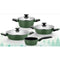 MONIX Forest | 7-delige set, 4 mm gesmeed aluminium, antiaanbaklaag, met hittebestendig glazen deksel, geschikt voor alle soorten fornuizen, inclusief inductie