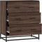 vidaXL - Dressoir - 68x35x76 - cm - bewerkt - hout - en - metaal - bruin - eikenkleur