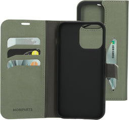 Mobiparts iPhone 14 Pro Max - Classic Wallet Case - Ruimte voor pasjes - Groen