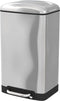 5Five Prullenbak/pedaalemmer - zilver - metaal - 30 liter - 34 x 32 x 61 cm - keuken