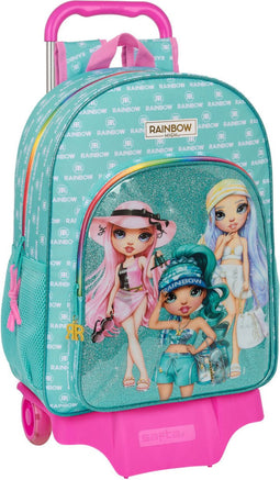 Safta Met Trolley Wheels Rainbow High Paradise Rugzak Groen