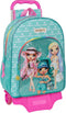 Safta Met Trolley Wheels Rainbow High Paradise Rugzak Groen