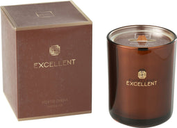 J-Line geurkaars Excellent - Siberia Fir - glas - bruin - medium - 80U