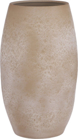 Bloemenvaas in kleur mat cream stone keramiek voor boeketten/takken/bloemen H50 x D30 cm- vazen binnen