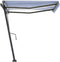 vidaXL - Luifel - handmatig - uittrekbaar - met - LED - 300x250 - cm - blauw - en - wit