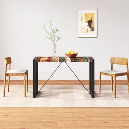 vidaXL - Eettafel - 120 - cm - massief - gerecycled - hout