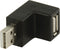 Wentronic USB A M/FM - USB naar USB adapter - Haaks 90° - Zwart