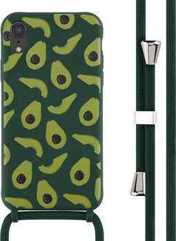 iMoshion Hoesje Geschikt voor iPhone Xr Hoesje Met Koord - iMoshion Siliconen design hoesje met koord - Groen / Avocado Green