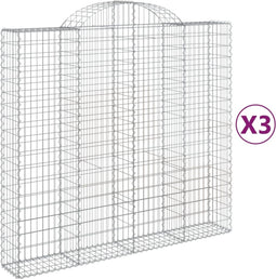 vidaXL - Schanskorven - 3 - st - gewelfd - 200x50x180/200 - cm - ijzer