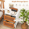 Coast Rotan Nachtkastje - Boho met 2 Handgeweven Lades - Wit en Bruin 46x33x59,5 cm