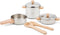 New Classic Toys - Metalen Pannenset - 7-delige set met houten handvatten en keukengerei