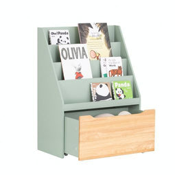 Sobuy Kinderboekenkast - 4 planken - 62x30x80 cm - Groen