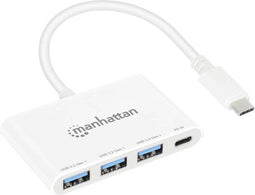 Manhattan 168434 - USB 3.1 Gen 1-hub - 3x USB-A + USB-C PD 100W - Wit