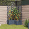 vidaXL - Tuinpot - met - Trellis - 3 - stuks - Lichtgrijs - 80x80x143 - cm