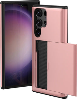 imoshion Hoesje Geschikt voor Samsung Galaxy S23 Ultra Hoesje - Ruimte voor 2 pasjes - imoshion Backcover met pasjeshouder - Rosé Goud