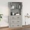 vidaXL - Wandkast - 80x33x80 - cm - bewerkt - hout - betongrijs