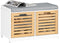 SoBuy FSR23-II-WN - Schoenenbank - Gevoerd kussen 2 deuren 4 vakken 71x35x43 cm wit/ecru
