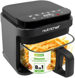 Nutrichef Airfryer 5,5 L - 8-in-1 Kookmodi - Zwart