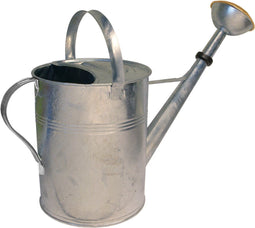 Gieter - zilverkleurig - zink - met broeskop - 9 liter - 56 x 24 x 41 cm