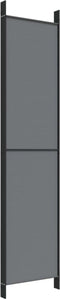 vidaXL - Kamerscherm - met - 5 - panelen - 250x220 - cm - stof - antracietkleurig