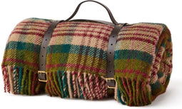 Picknickkleed Polo Tartan Distel - Wol - Leren Draagset - Waterdicht - 145x183cm - Tweedmill