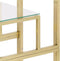 vidaXL - Wandtafel - roestvrijstaal - en - gehard - glas - goudkleurig