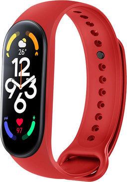 iMoshion Bandje Geschikt voor Xiaomi Mi Band 7 - iMoshion Siliconen band inkliksysteem ronde sluiting - Rood