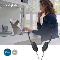 Nedis Bedrade On-ear Koptelefoon - 3,5 mm - Kabellengte: 6.00 m - Zwart