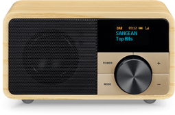 Sangean DDR-7 - DAB+ Wekkerradio - Bluetooth Aux-in Houten Behuizing Lichtbruin