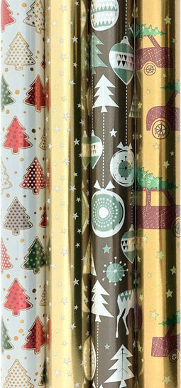 Christmasworld K435 - Cadeaupapier - Metallic kerstpapier 10 meter x 70 cm