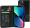 Mobiparts Excellent Wallet Case 2.0 - Flip cover - Echt leder - Zwart (iPhone 13 mini)