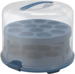 Rotho Rotho Fresh Taartdoos XL + Cupcake-Houders 35.5x34.5x26 cm Horizon Blauw/Transparant