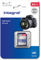 Integral - High Speed SD Card V30 UHS-I U3 - 64GB - tot 100MB/s lezen - 45MB/s schrijven