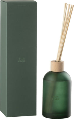 J-Line geurolie + stokjes Accords Essentiels - bois givré - groen - 550 ml