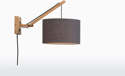 GOOD&MOJO Wandlamp Andes - Bamboe/Donkergrijs - 50x32x45cm - Binnen Scandinavisch,Bohemian