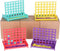 Partizzle 24x Mini Vier op een rij Spellen - Gezelschapsspel - 4 Kleuren (lichtblauw geel rood paars) - (24 stuks)