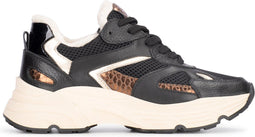 PS Poelman Tokio - Dames sneakers - Chunky zool 4.5 cm - Zwart