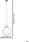 EGLO Rondo - Hanglamp - 1 Lichts - Ø200mm - Nikkel-Mat - Wit