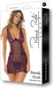 Rene Rofe Lingerie Chemise -M/L- Sneak Peak Chemise Set Paars