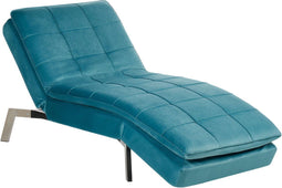 LOIRET - Chaise longue - Blauwgroen - Fluweel