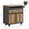 SoBuy FKW122-SCH - Keukenwagen - 2 Laden 2 Deuren Flessenhouder - Vintage Bruin 89x40x87 cm