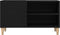 vidaXL - Record - Kast - Zwart - Eiken - 84,5x38x48 - cm - Bewerkt - Hout