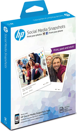 HP Social Media Snapshots - Removable Sticky Photo Paper - 10 x 13 cm - 25 sht (25 stuks)