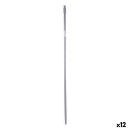 Bezemsteel 2,3 x 130 x 2,3 cm Grijs Metaal (12 Stuks)