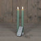 Anna's Collection LED dinerkaarsen - set van 2 - afstandsbediening - jade groen - 23 cm (2 stuks)