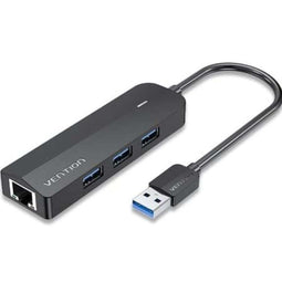 Vention CHNBB - USB 3.0 Hub met Gigabit Ethernet - 4 Poorten - Zwart