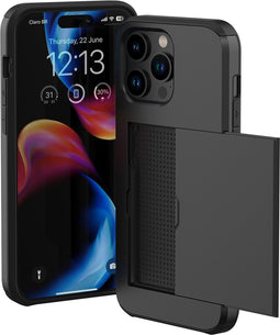 imoshion Hoesje Geschikt voor iPhone 15 Pro Max Hoesje - Ruimte voor 2 pasjes - imoshion Backcover met pasjeshouder - Zwart